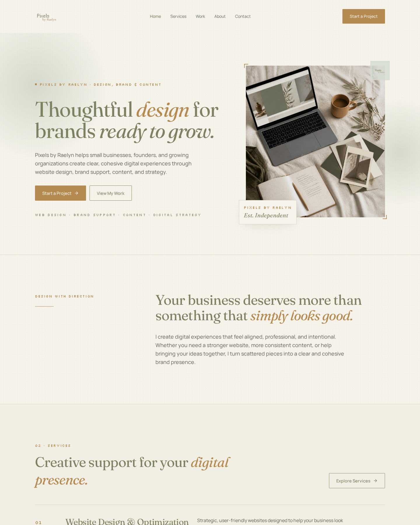 Home page — desktop